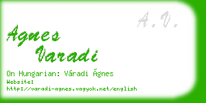 agnes varadi business card