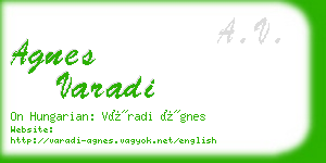 agnes varadi business card